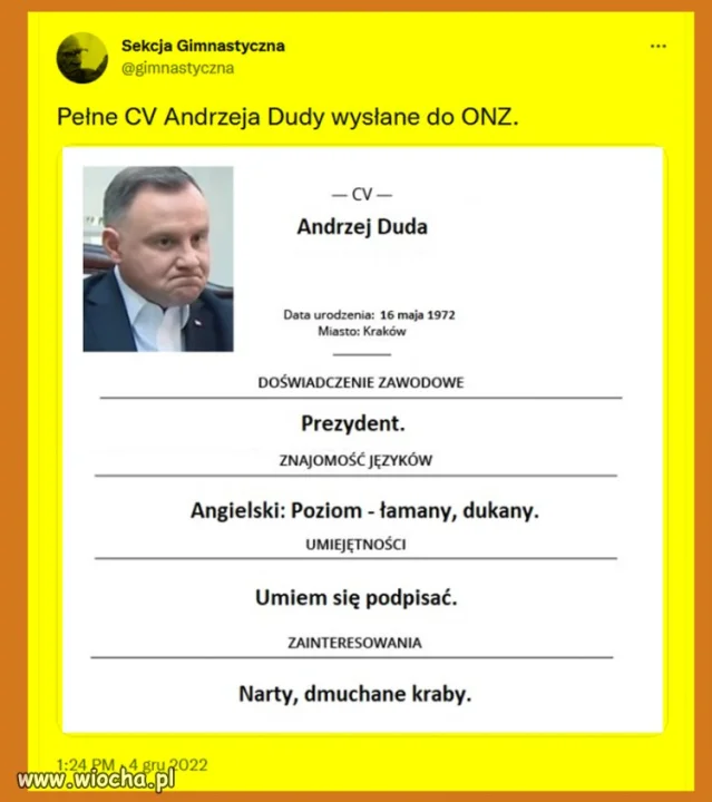 Najbardziej zbyteczny człowiek wśród żywych.