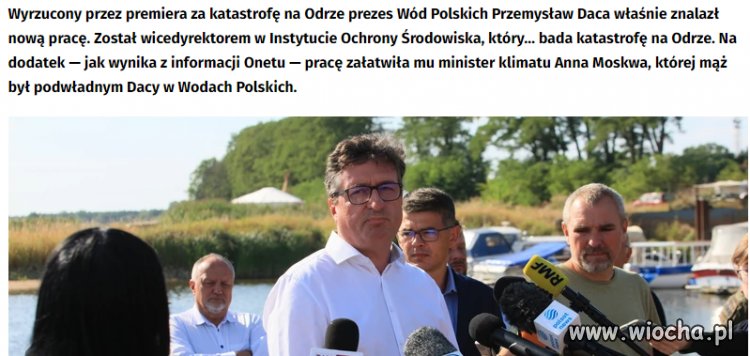 Zwolniony a katastrofę na Odrze