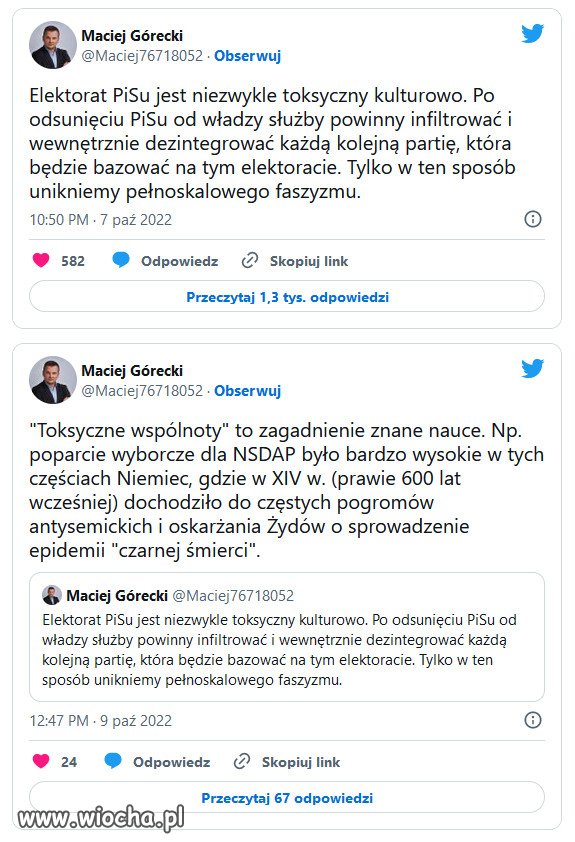 Elektorat PiSu jest niezwykle toksyczny kulturowo. 