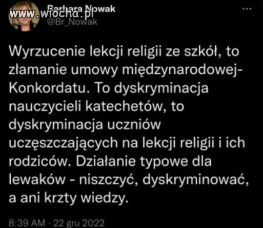 Barbara Nowak kurator indoktrynacji i ogłupiania