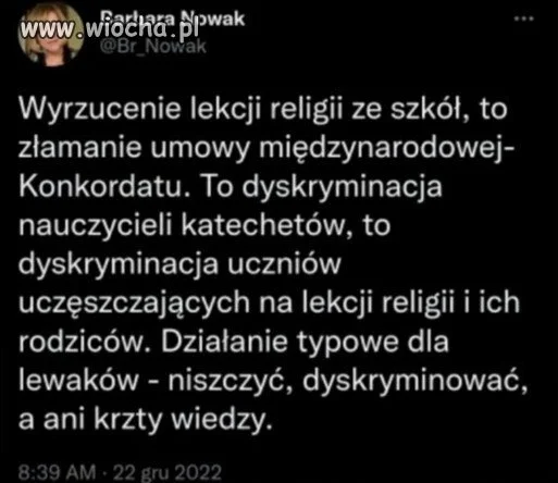 Barbara Nowak kurator indoktrynacji i ogłupiania