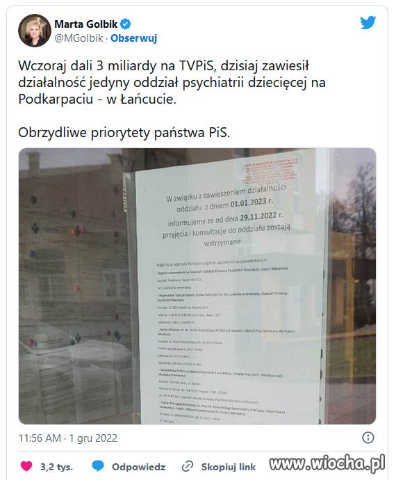 Zdrowie i życie dzieci Kaczyński ceni niżej, niż propagandę.