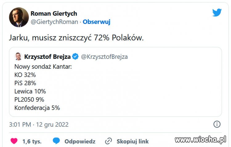 Nowy sondaż Kantar wywołał spore poruszenie.