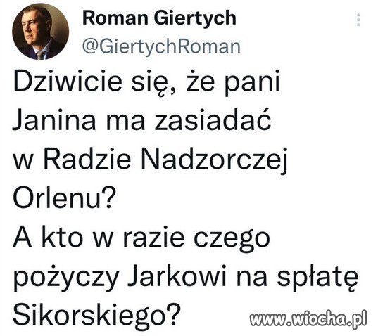 Przecież jej zarobek trafia do kasy PiS czyli  kaczora.