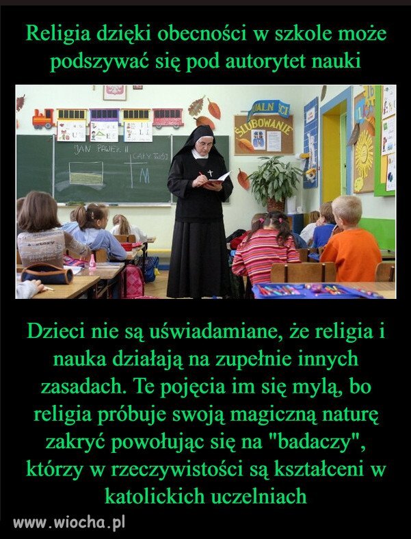 Religia nie należy do dziedzin i dyscyplin naukowych