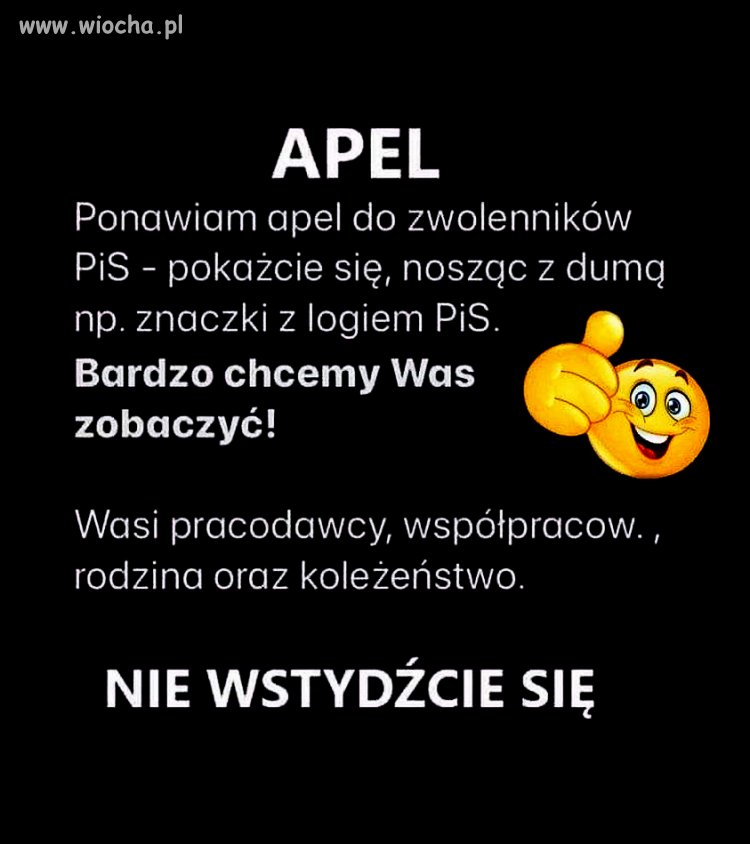 Bardzo dobry apel ale odzewu nie będzie !!