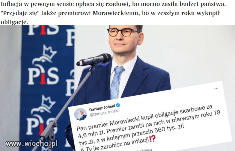 Inflacja, zarabia na niej rząd i Morawiecki 