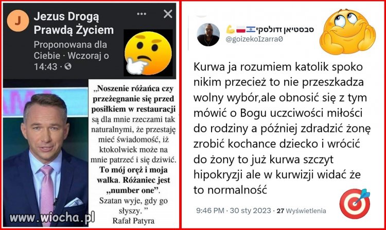Ciekawe, czy miał różaniec ze sobą, jak chodził do kochanki