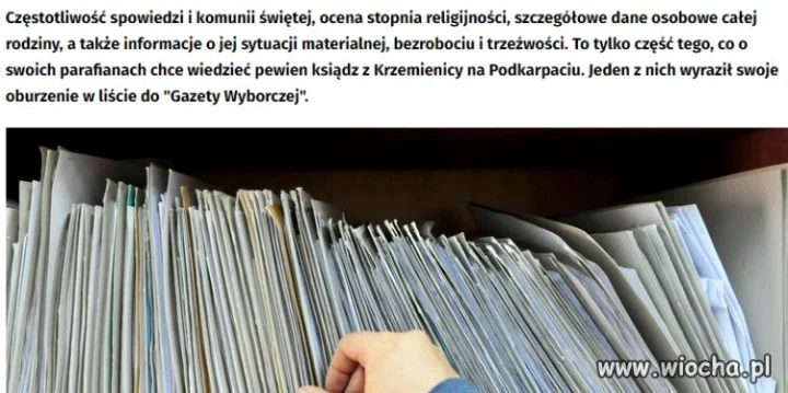 Proboszcz teczki prowadzi