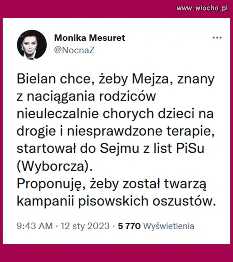 Ciemnota będzie na niego głosować