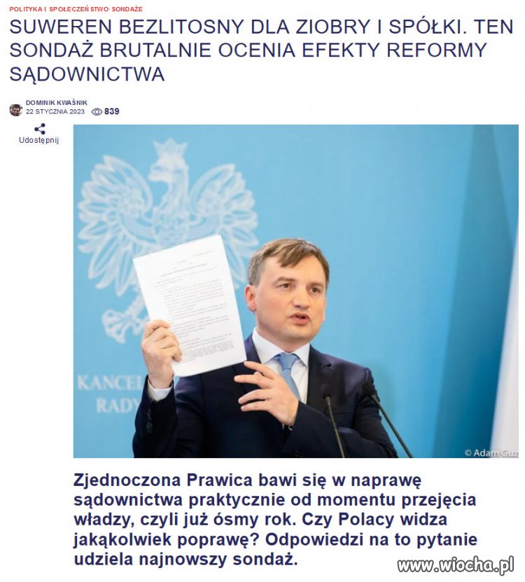 Tylko 8,6 proc. jest zadowolonych z efektów reformy.