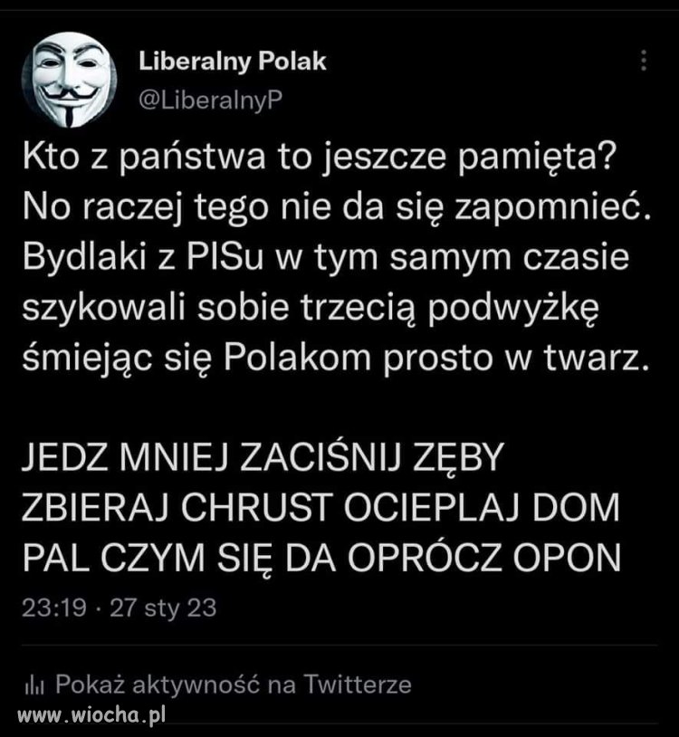 Nam podwyżki rachunków, sobie podwyżki apanaży