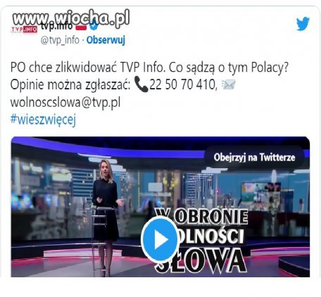 TVP Info w obronie wolności słowa