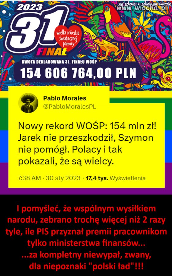 Dwa razy więcej, niż pisowcy wypłacili sobie nagród, za kompletny niewypał, dla niepoznaki zwanym ''polski ład''!