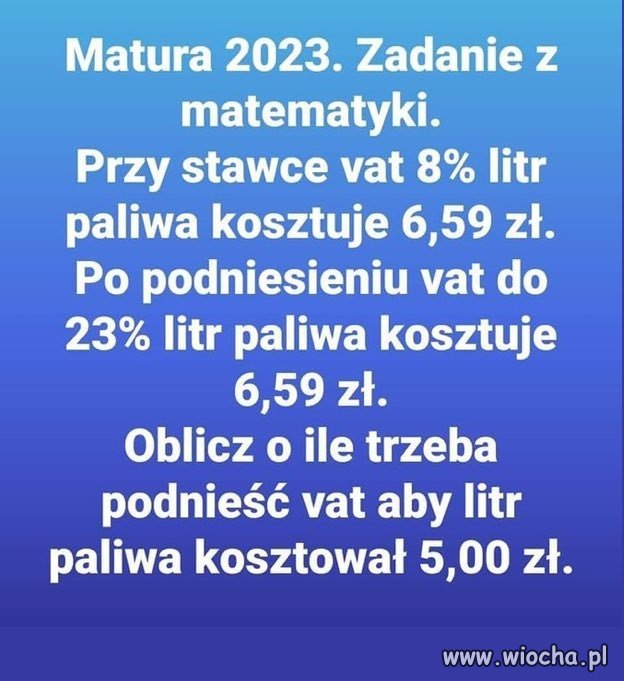 Zadanie na maturę.