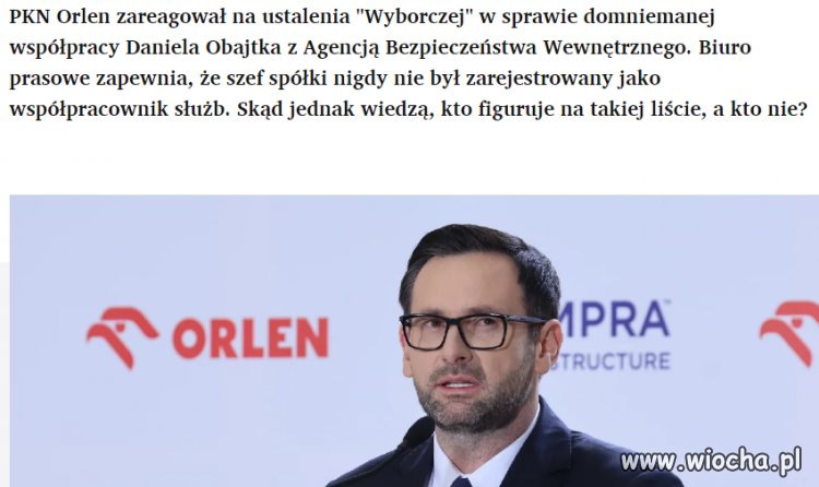 Jak Biuro prasowe orlenu sprawdziło działalność obajtka w ABW