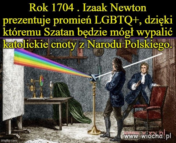 Pryzmat, tęcza ,Izaak Newton