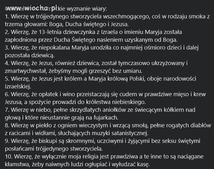 Uaktualnienie wyznania wiary