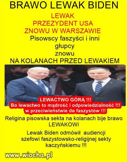 Kaczyński nie przyjmie Bidena...