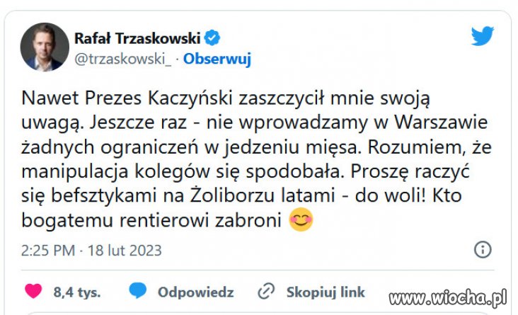 Kaczyński powrócił. Z opowieścią o obronie kotleta.