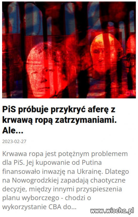 Krwawa ropa jest potężnym problemem dla PiS.