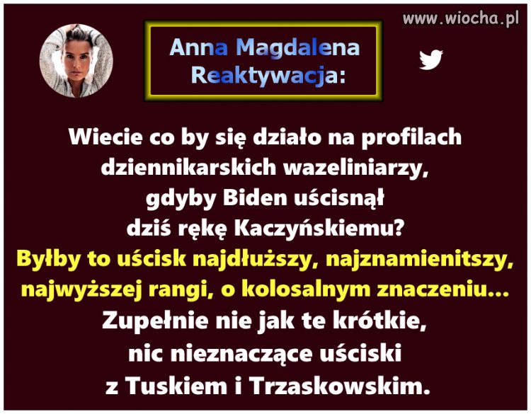 Biden podaje dłoń ludziom jemu życzliwym i rozumiejącym, 