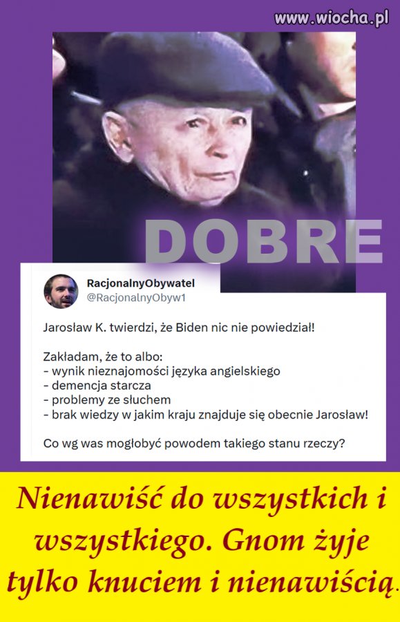 Żal mu dudę ściska, że tym razem nie on był najważniejszy.
