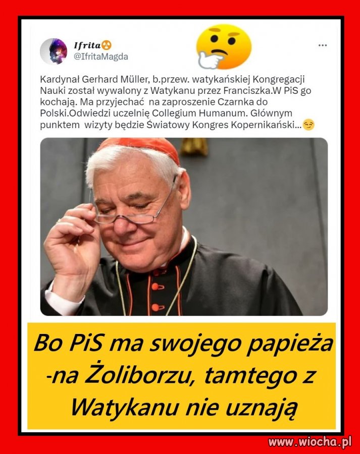 Papież Franciszek go wyrzucił. A Czarnek... zaprasza