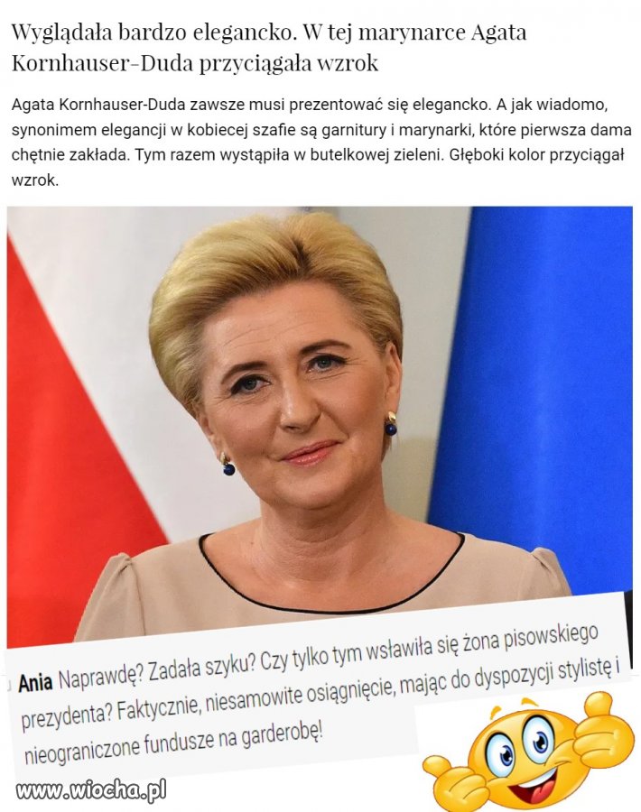 Niesamowiter osiągnięcie pani prezydentowej!