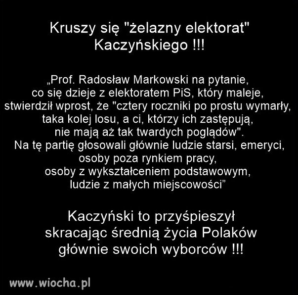 "Zelazny elektorat" (betonowy) wymiera coraz szybciej!
