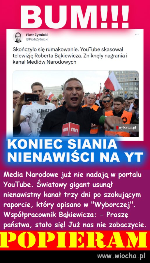 To się bezmózgi orangutan Bąkiewicz zdziwił