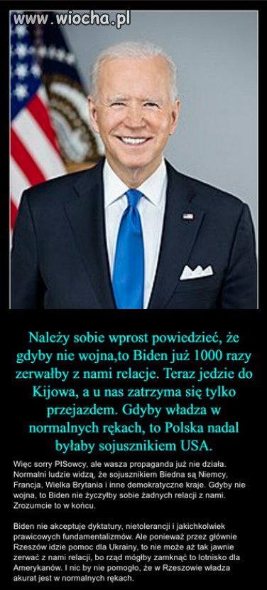 Biden tylko przejazdem w Polsce...