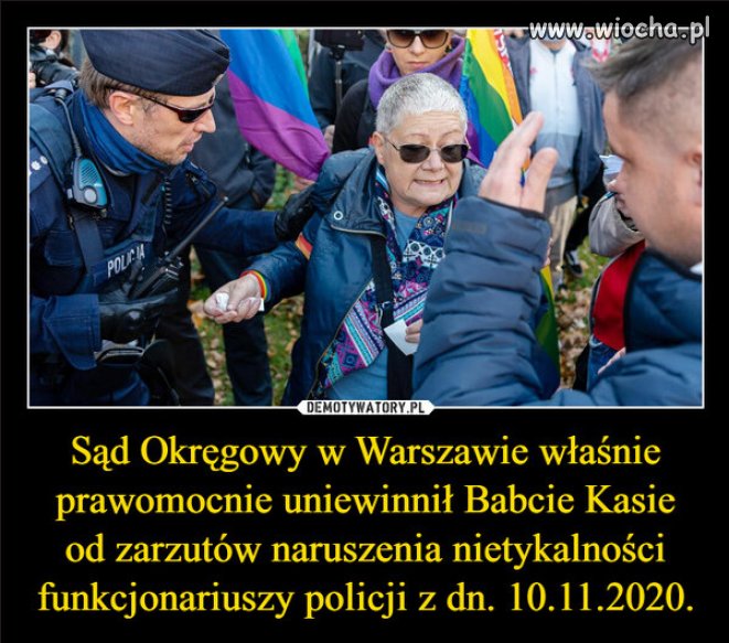 Czy teraz milicja PiSu, bedzie uciekala przed Babcia?