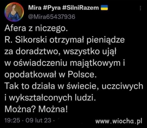 Z braku laku, dobry i Sikorski...
