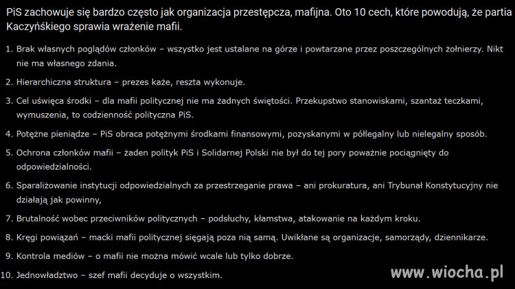 10 cech PiS, które przywodzą na myśl mafię!