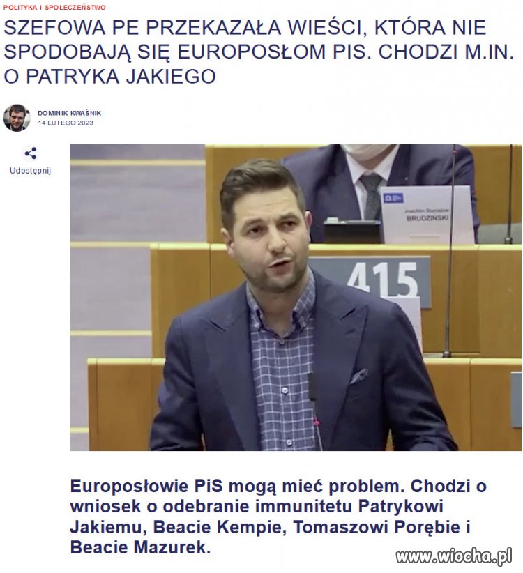 PiS mogą mieć problemy, bo PE jej nie bagatelizuje.
