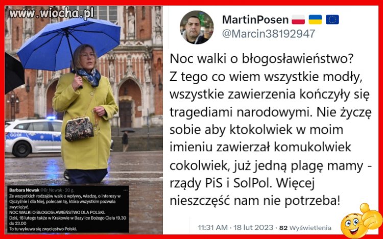 A z kim będzie walczyć o to błogosławieństwo jeśli mogę zapytać...