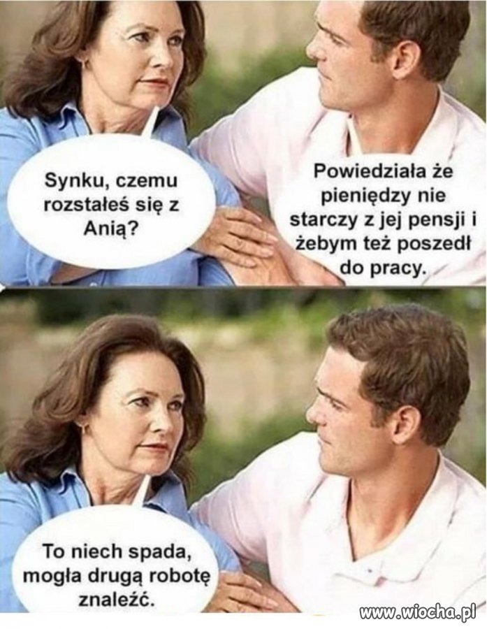 Synka będzie mi do roboty wysyłać