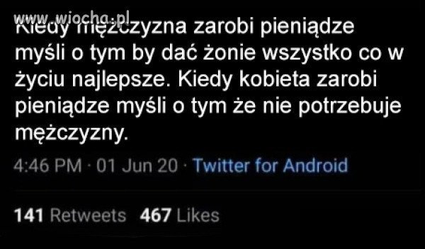 Z tym się akurat nie zgodzę, mój ex dał mi tylko