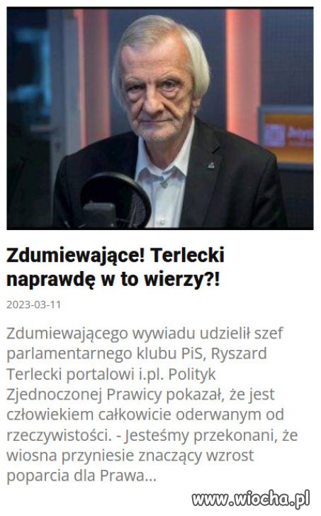 PiS całkiem oderwany od rzeczywistości...
