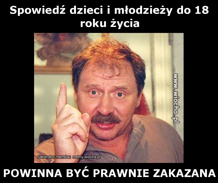 Spowiedź dzieci i młodzieży do 18 roku życia