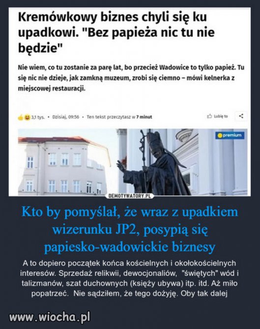 Bo prawdziwa tajemnica wiary, to zloto i dolary...