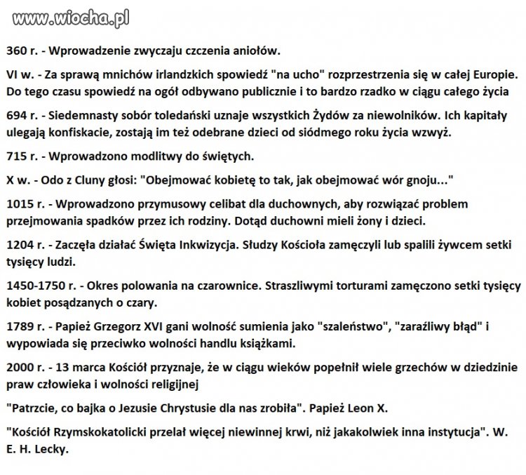 Parę faktów z życia kościoła