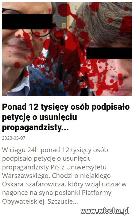 Degeneratów propagandy PiSu, trzeba piętnowac i karać!