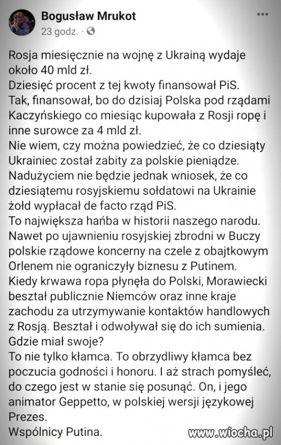 A Putin bije brawo pisonom