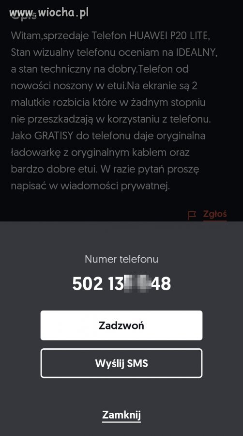 Rozbity telefon w stanie idealnym