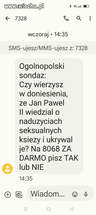 Też dostaliście takiego SMSa?