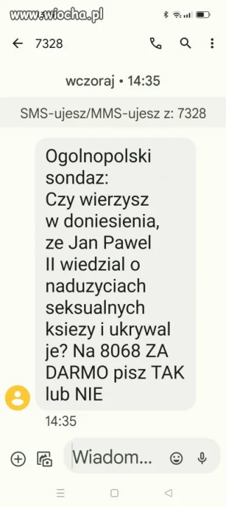 Też dostaliście takiego SMSa?