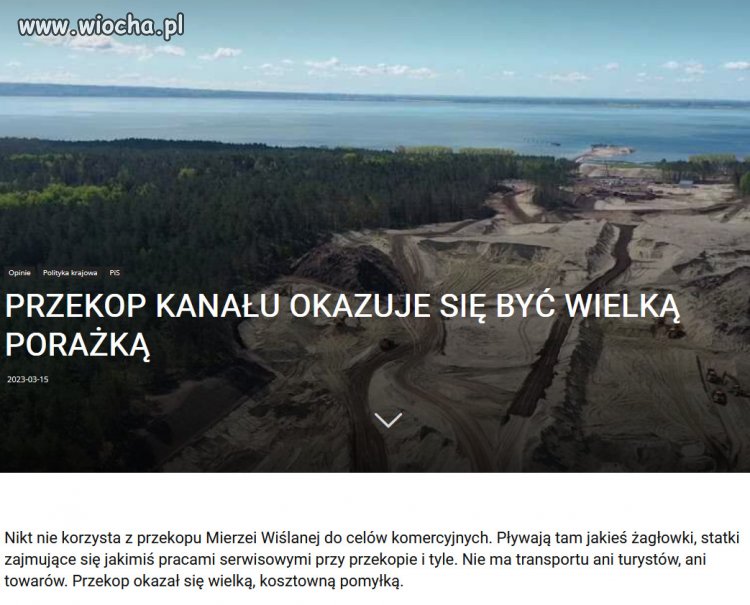 Rów Kaczyńskiego okazuje się być kolejną wielką porażką PiS. 