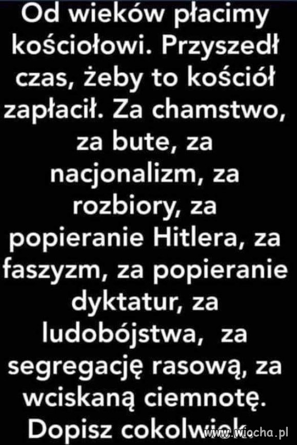 Za system pedofilski i 2-3 miliony skrzywdzonych dzieci.
